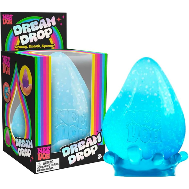 Schylling NeeDoh Dream Drop – sensorisk klämleksak med drömmande slät klämma – 7,6 cm lång – färgen kan variera (paket med 1)