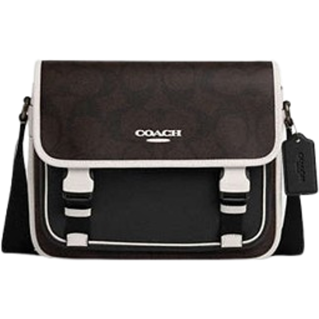 Coach Racer Messenger Bag In Signature Jacquard - J/Walnut
