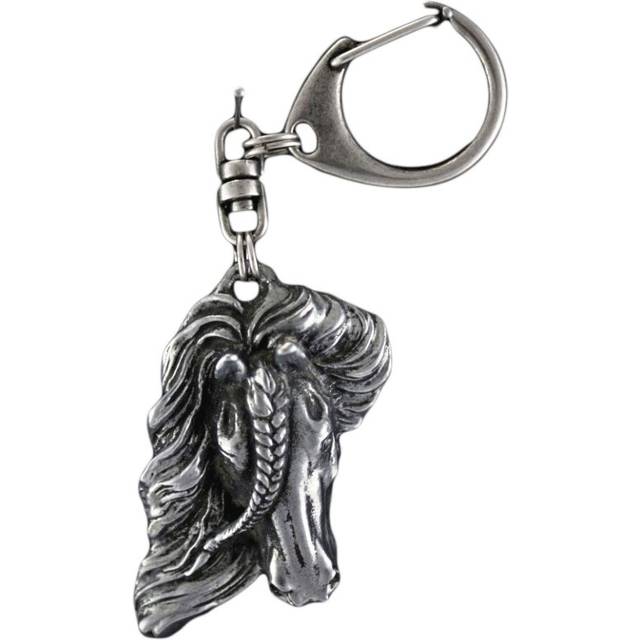 Bay Horse - Silver-plated key ring with dog, handbag decoration, backpack pendant by Art-Dog brand silver