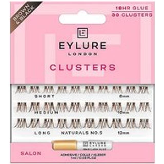 Eylure Brown Black Cluster Naturals No5 and Lash Adhesive 1ml