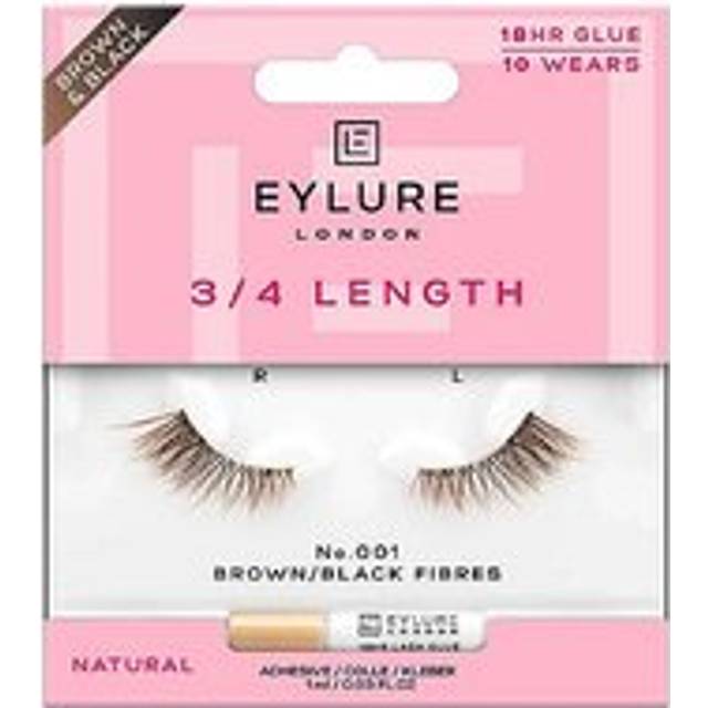 Eylure – Lösögonfransar i 3/4-längd No.001 – Bruna/svarta