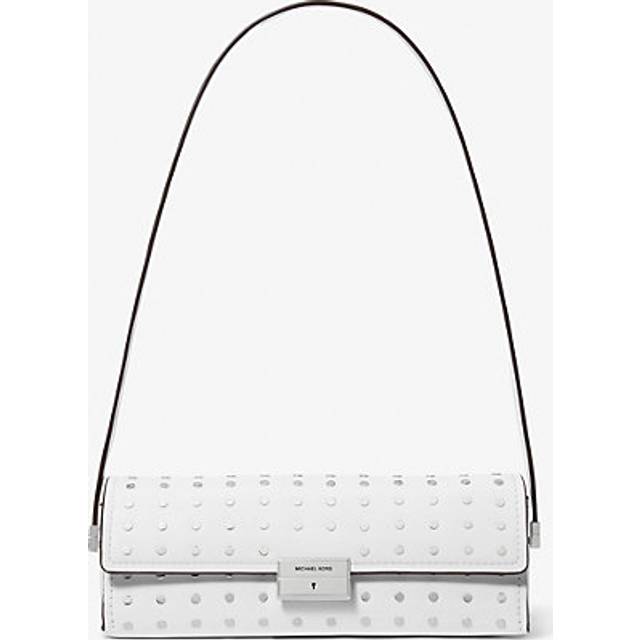 MK Ludlow Small Studded Leather Convertible Pochette - White - Michael Kors - ONE SIZE