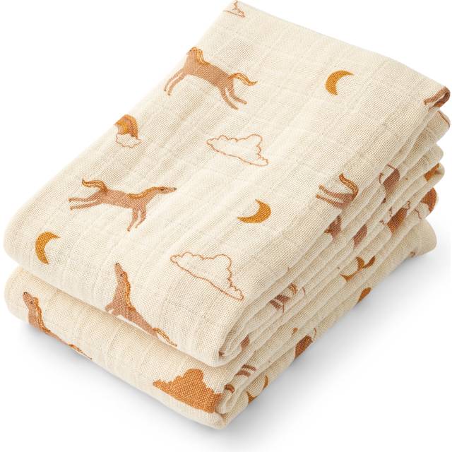 LIEWOOD Lewis Muslin Cloth 2-Pack |Beige |One Size