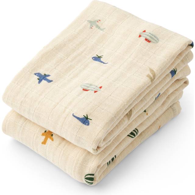 LIEWOOD Lewis Muslin Cloth 2-Pack |Beige |One Size