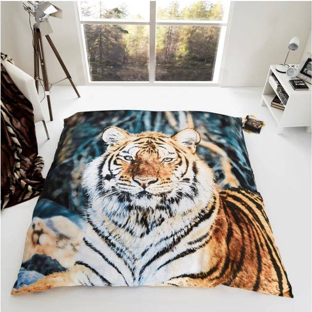 3D Printed Tiger Throw - Black;Brown;White (W200 x L240cm)