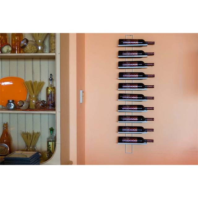 Candyce Wine Bottle Rack Silver (116cm H X 28cm W X 10cm D)