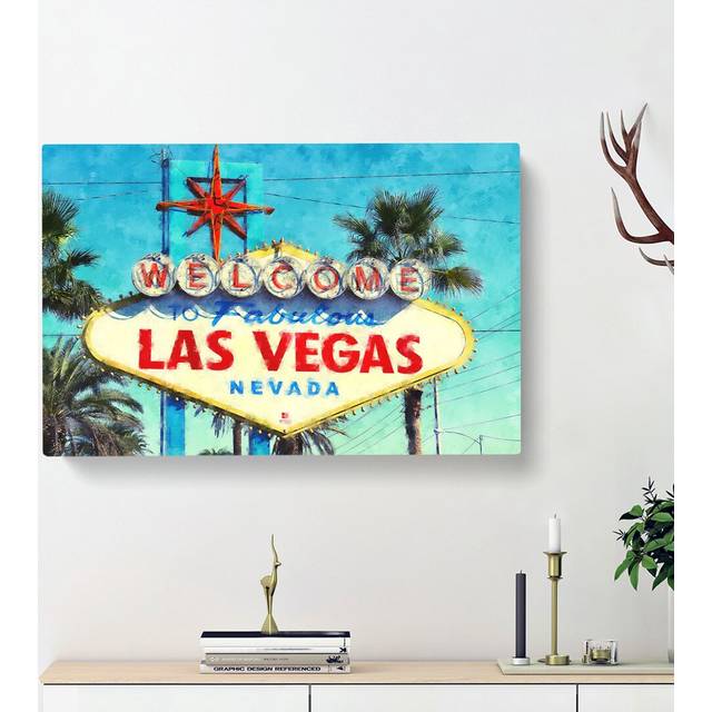 The Welcome to Las Vegas Sign - Wrapped Canvas Photograph Print (60cm H x 91cm W x 3cm D)