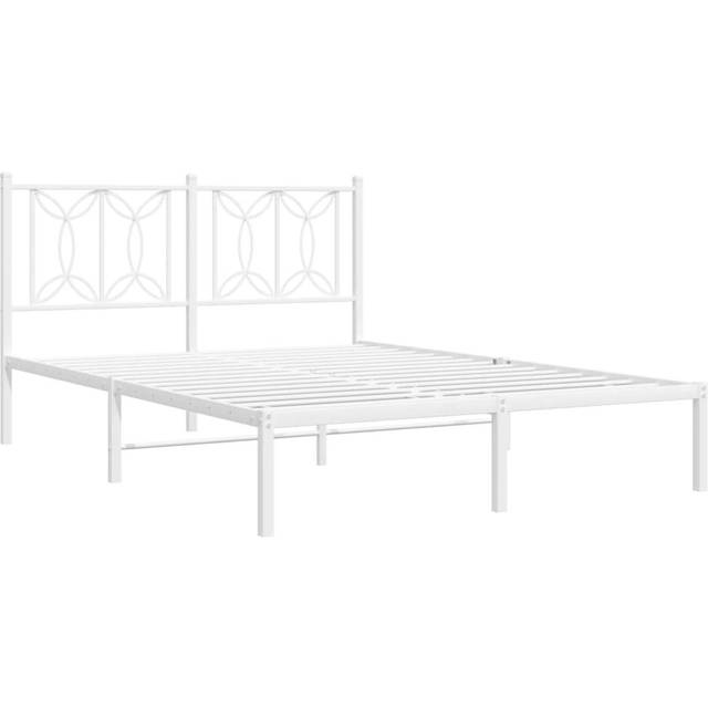 Lark Manor Metal Bed Frame With Headboard White Single White Double (4'6)
