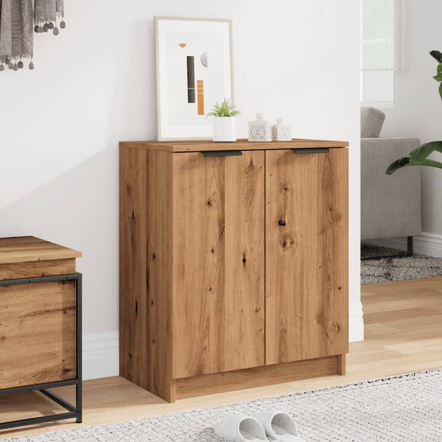 Shoe Cabinet Engineered Wood Hall Shoe Holder Cupboard Organiser Shelf - Artisian Oak