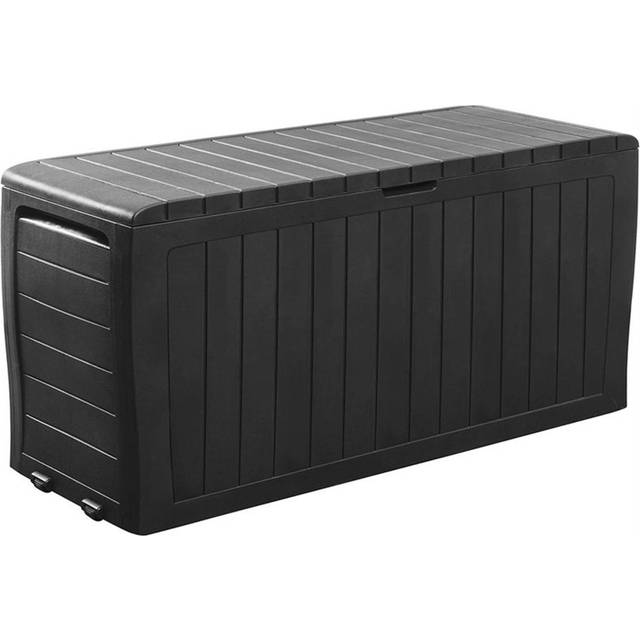 Dakota Fields Ailiedh 270L Gallon Water Resistant Polypropylene Lockable with Wheels in Anthracite (57cm H X 117cm W X 45cm D)