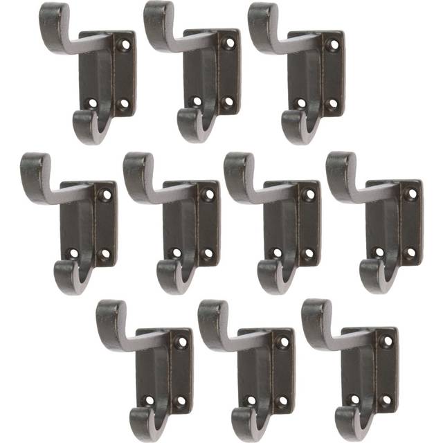 Hammer & Tongs - Rectangular Plate Rounded Hat & Coat Hook - W30mm x H85mm - Black (8.5cm H X 2.8cm W X 8.2cm D)