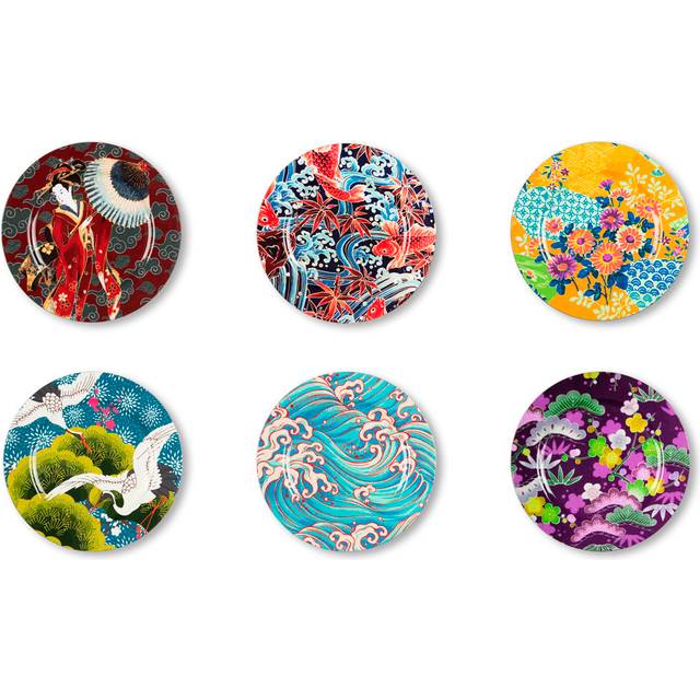 Excelsa Kimono Set Of 6 Charger Plates - Multicolor (33cm W X 33cm L X 2cm D)