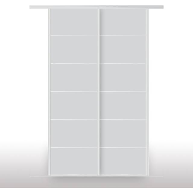 Arryn 2 Door Sliding Wardrobe - Light Grey (243cm H x 126cm W x 8.2cm D)