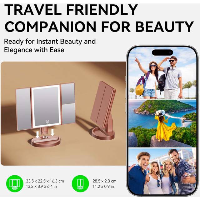 Demetrias Rectangle Floor Mirror - Rose Gold (22.5cm H X 33.5cm W X 16.3cm D)