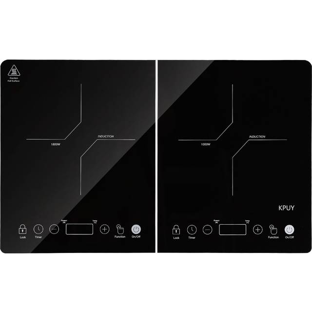 Belfry Kitchen Ingelido Double Induction Hob Black 6.5cm H X 60cm W X 35cm D