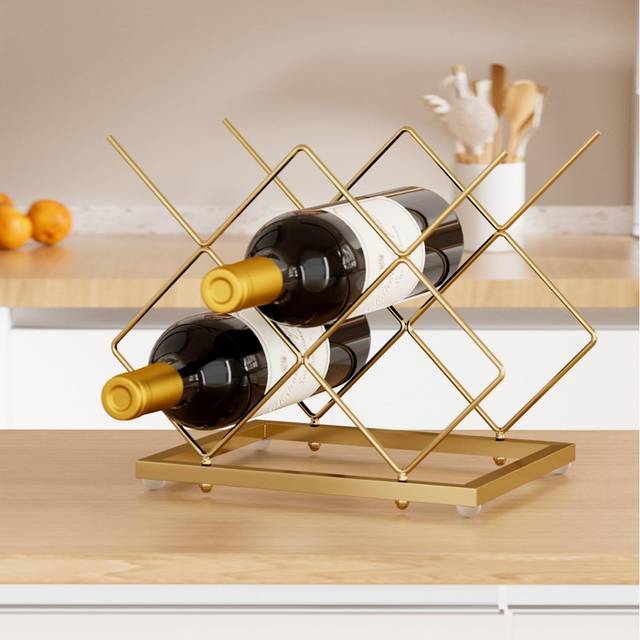 Blatchley Wine Bottle Rack - Gold (23.5cm H X 25.5cm W X 18.5cm D)