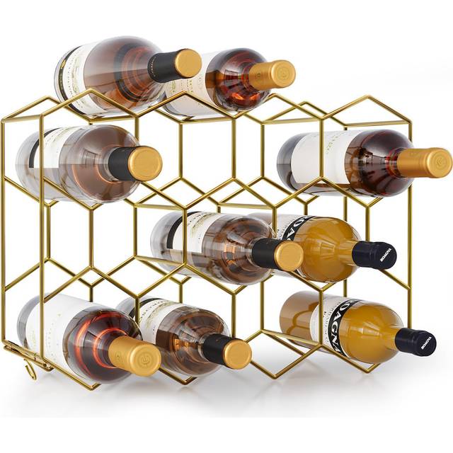 Akhill Wine Bottle Rack - Gold (31cm H X 43cm W X 13.6cm D)