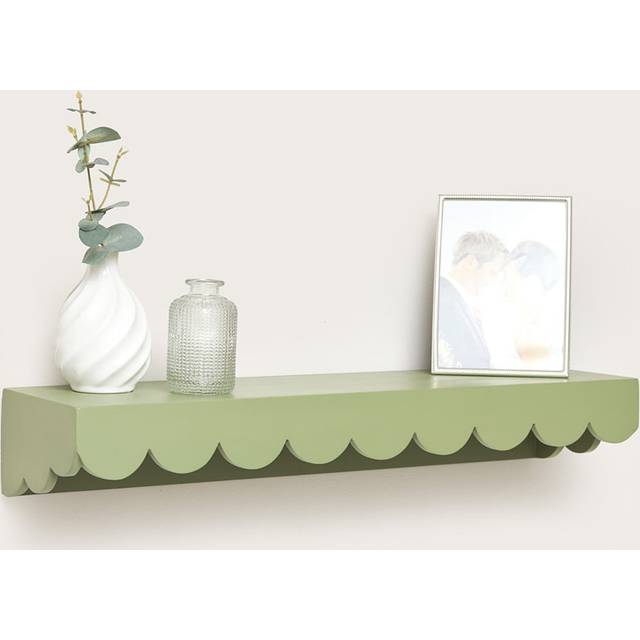 Scalloped Wall Storage Shelf - 61Cm - Green (10cm H X 61cm W X 16cm D)