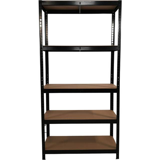 Garage Shelving 90cm Wide & 180cm High Heavy Duty 5 Tier Multipurpose Metal Racking Unit / Warehouse Shelving Storage - Satin Black (90cm W X 40cm D)