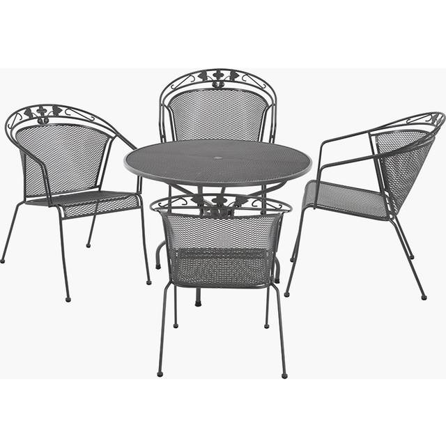 Elegance Round 4 Seater Dining Set - Grey (M)
