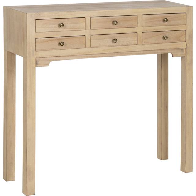 Oriental Console Table - Natural Wood (85 H x 85 W x 26 D cm)