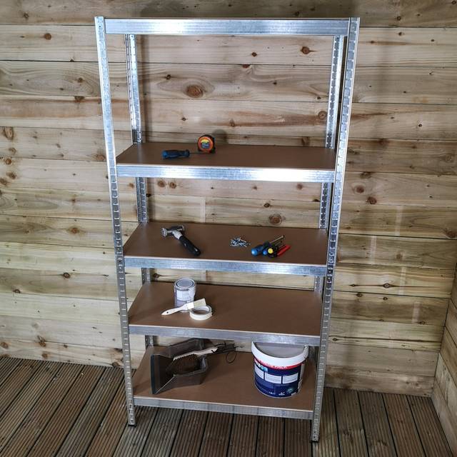 Aneissa Garage Shelving 90cm Wide & 180cm High Heavy Duty 5 Tier Multipurpose Metal Racking Unit / Warehouse Shelving Storage - Silver (90cm W X 40cm D)