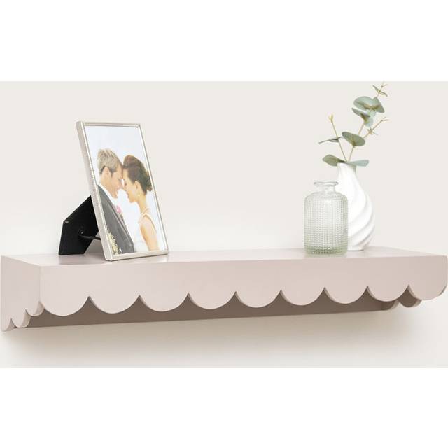 Scalloped Wall Storage Shelf - 61Cm - Taupe (10cm H X 61cm W X 16cm D)