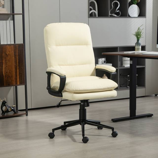 Meiquen Faux Leather Commercial Use Desk Chair - Light Grey (118cm H X 64cm W X 69cm D)