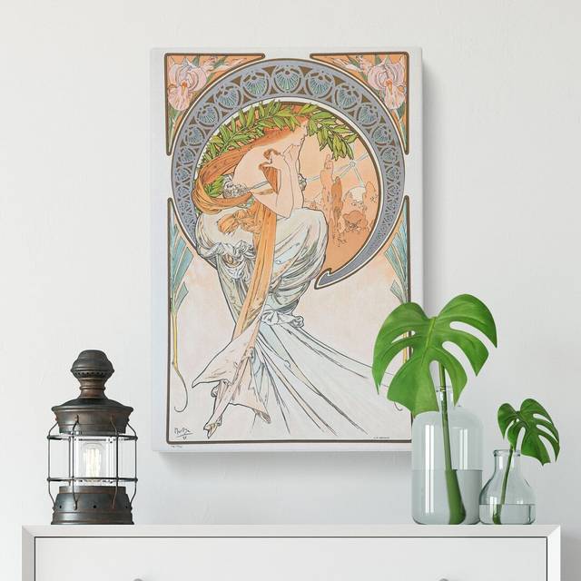 The Arts Poetry Vol.2 by Alphonse Mucha - Wrapped Canvas Painting (50cm H x 35cm W x 3cm D)