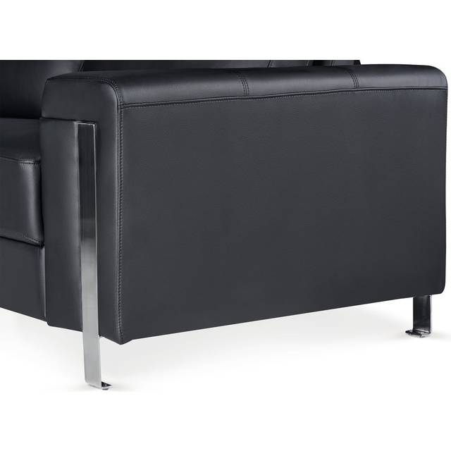 Adaneli Vegan Leather Corner Sectional - Black (83cm H X 263cm W X 207cm D)