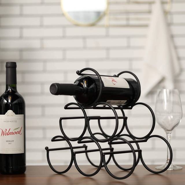 Berkant Wine Bottle Rack Black (27.5cm H X 29.5cm W X 16cm D)