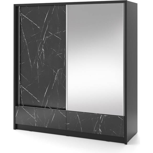 Black Marble Wardrobe That Redefines Bedroom Luxury 204 cm (214cm H X 204cm W X 62cm D)