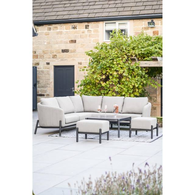 Nevada Upholstered 7 - Person Garden Lounge Set - Black (6)