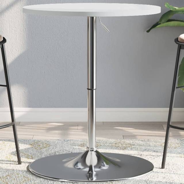 17 Stories Ocie Round Outdoor Standing Height Table White 90cm H x 60cm W x 60 cm L