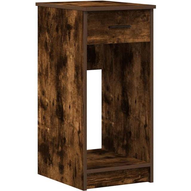 vidaXL Computer Tower Stand with Drawer Smoked Oak 35x45x77 cm - Brown