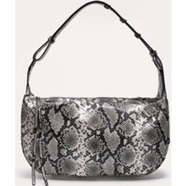 Snake Print Oversized Pu Slouchy Shoulder Bag, Snake Print - One Size