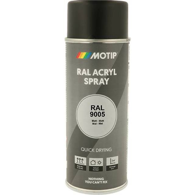 Motip Flat Mat RAL 9005 - Sprayfärg Deep Svart 400 ml