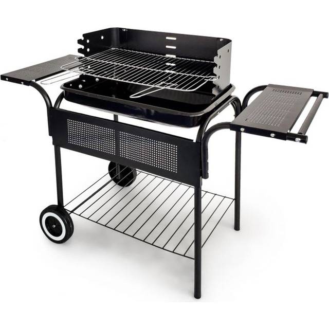 Garden grill, metal shelves, adjustable grate, wheels