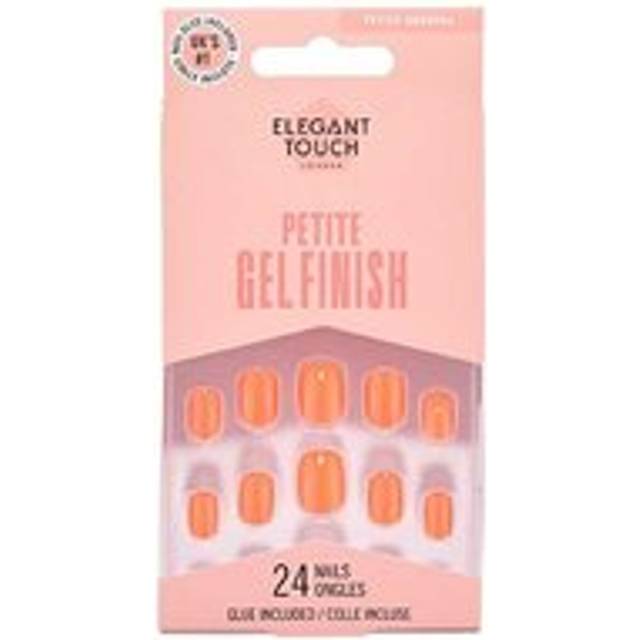 Elegant Touch Petite Gel Finish Tulip Sunrise False Nails with Glue 24s