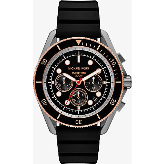 MK Oversized Maritime Gunmetal and Silicone Watch - Grey - Michael Kors - ONE SIZE