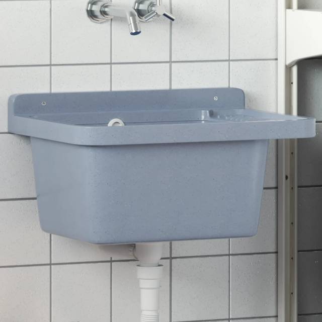 Belfry Bathroom Langlois Resin Sink - Grey (24cm H x 35cm W x 50cm D)