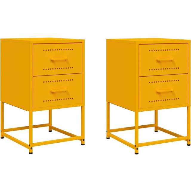 Vidaxl bedside table in 36 x 39 x 60.5cm steel - Yellow (60.5cm H X 36cm W X 39cm D)