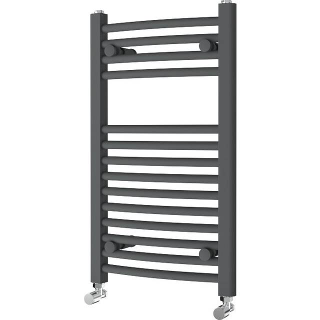 Levesque Vertical Curved Towel Rail - Anthracite (70cm H X 40cm W X 3cm D)