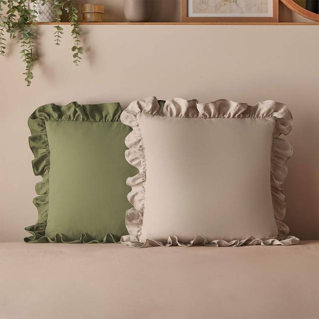 Silentnight Supersoft Ruffle Edge Cushion 45Cm X 45Cm - Green