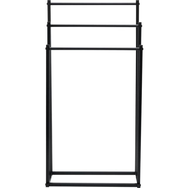 3 Tier Black Freestanding Towel Rail, Metal Towel Rack Freestanding Towel Holder, Towel Tack Stand Towel Drying Rack Free Standing for Bathroom