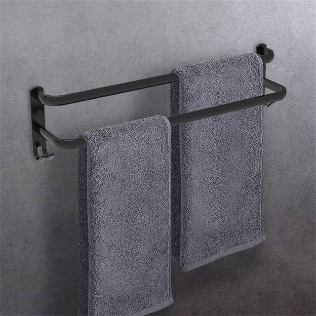 Wall Towel Rack - Satin Black (10cm L X 10cm D)