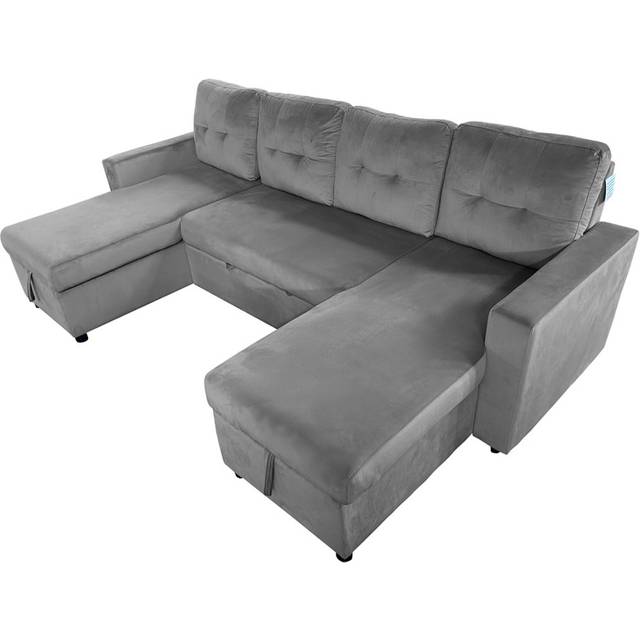 Ushape Sofa Bed - Gray (83cm H X 204cm W X 152cm D)