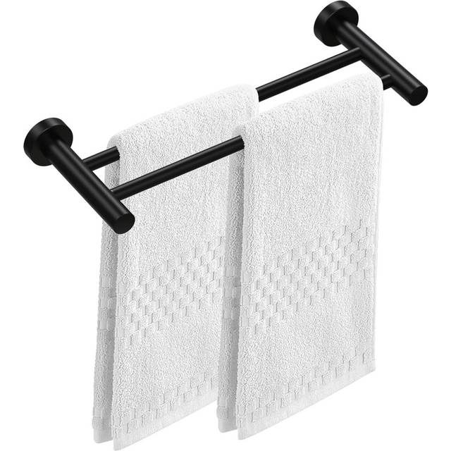 Adjustable Towel Rack 43-72CM Wall Mounted Towel Bar SUS304 Stainless Steel Towel Rack - Satin Black (10cm L X 10cm D)