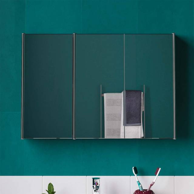 Aadhith Wall Mounted Required Bathroom Cabinet - Silver (45cm H X 67cm W X 13cm D)