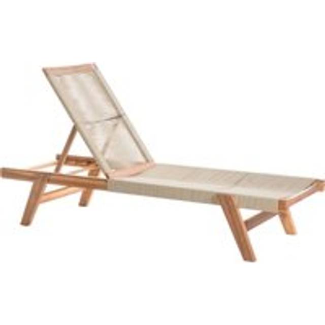 Beliani Wooden Reclining Sun Lounger Beige PROSSEDI